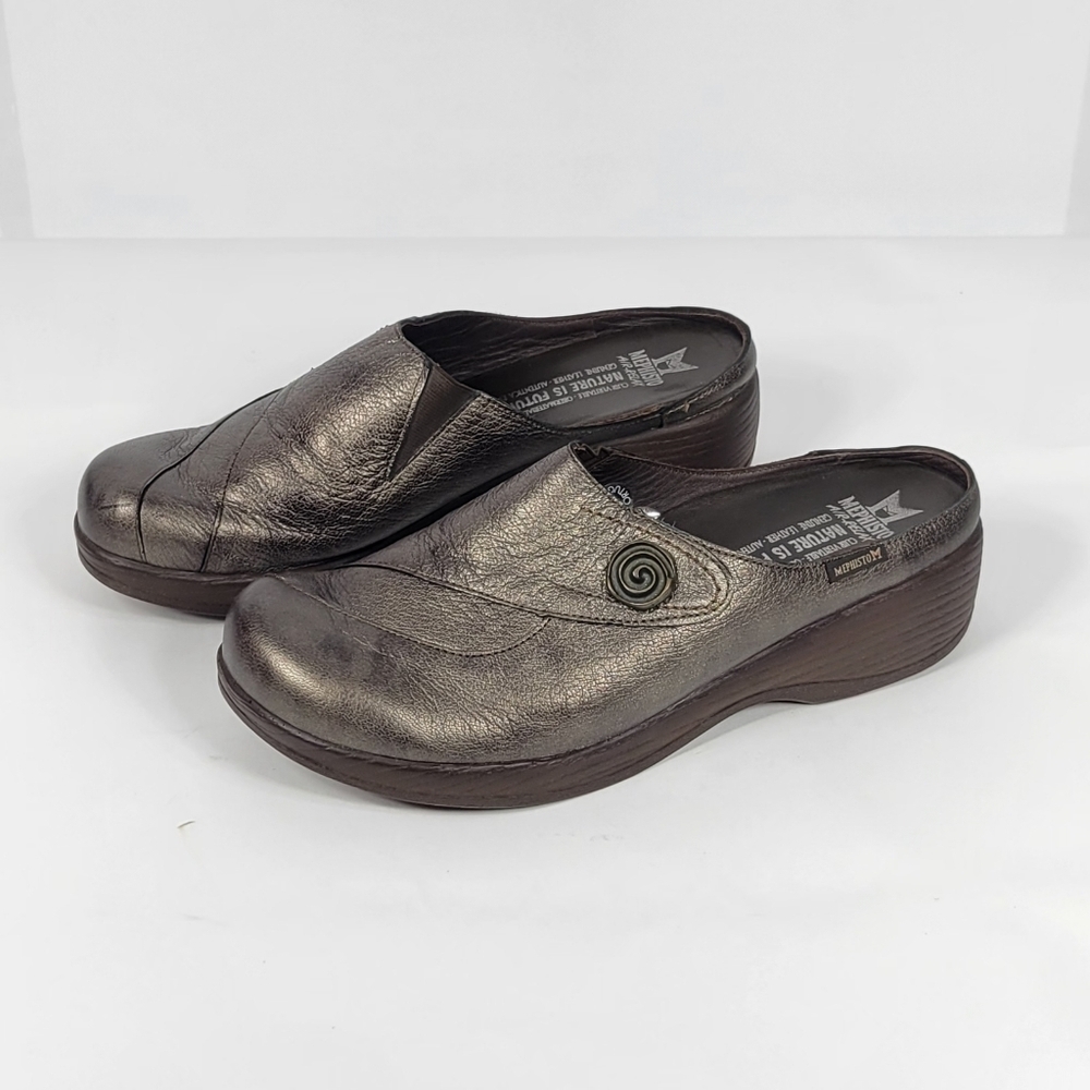 Mephisto Women's Metallic Slip-On Clogs #792 Size 10